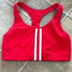Red Old Navy Active Sports Bra with White Stripes